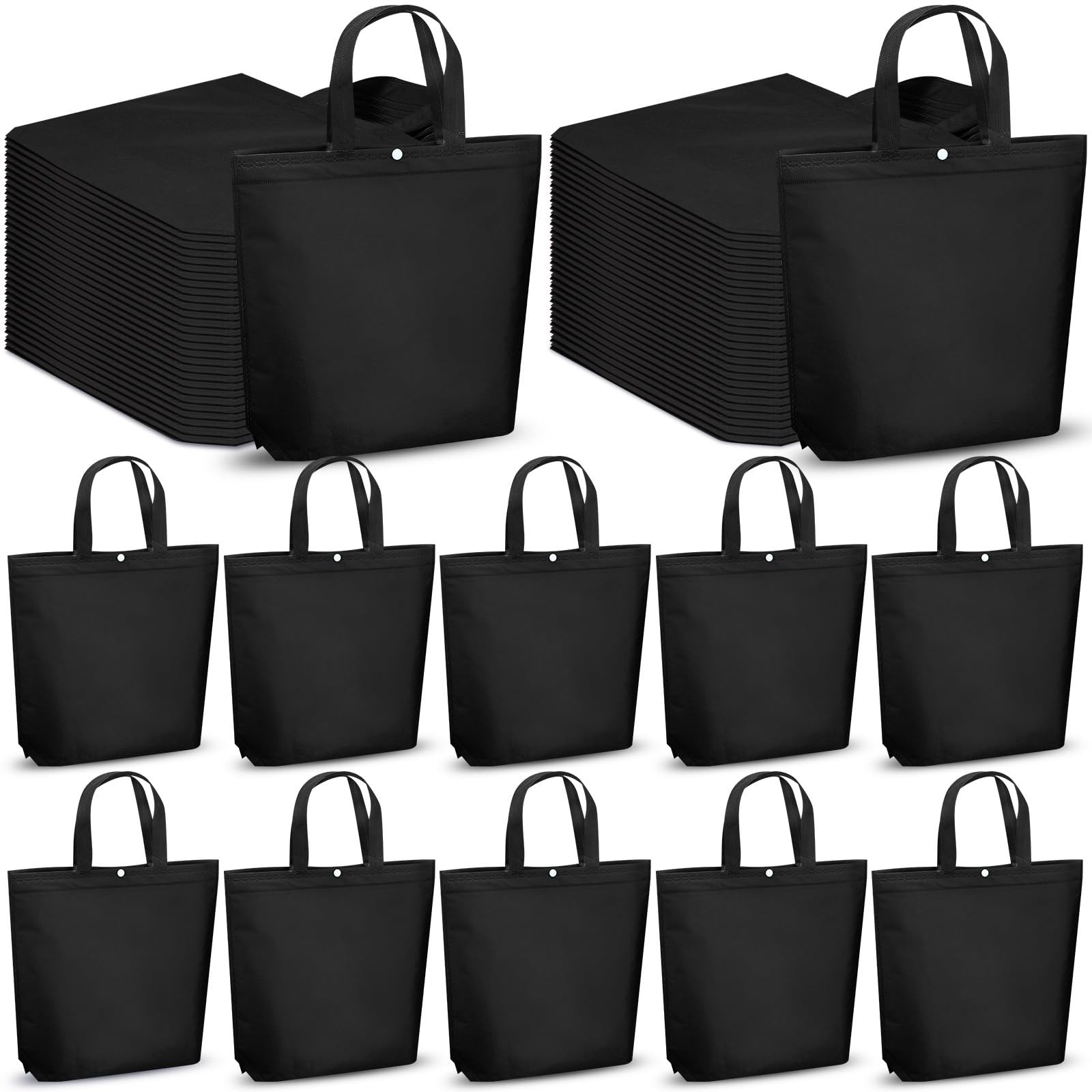 Paterr 100 Pcs Reusable Grocery Bags Bulk Shopping Tote with Handle Non Woven…