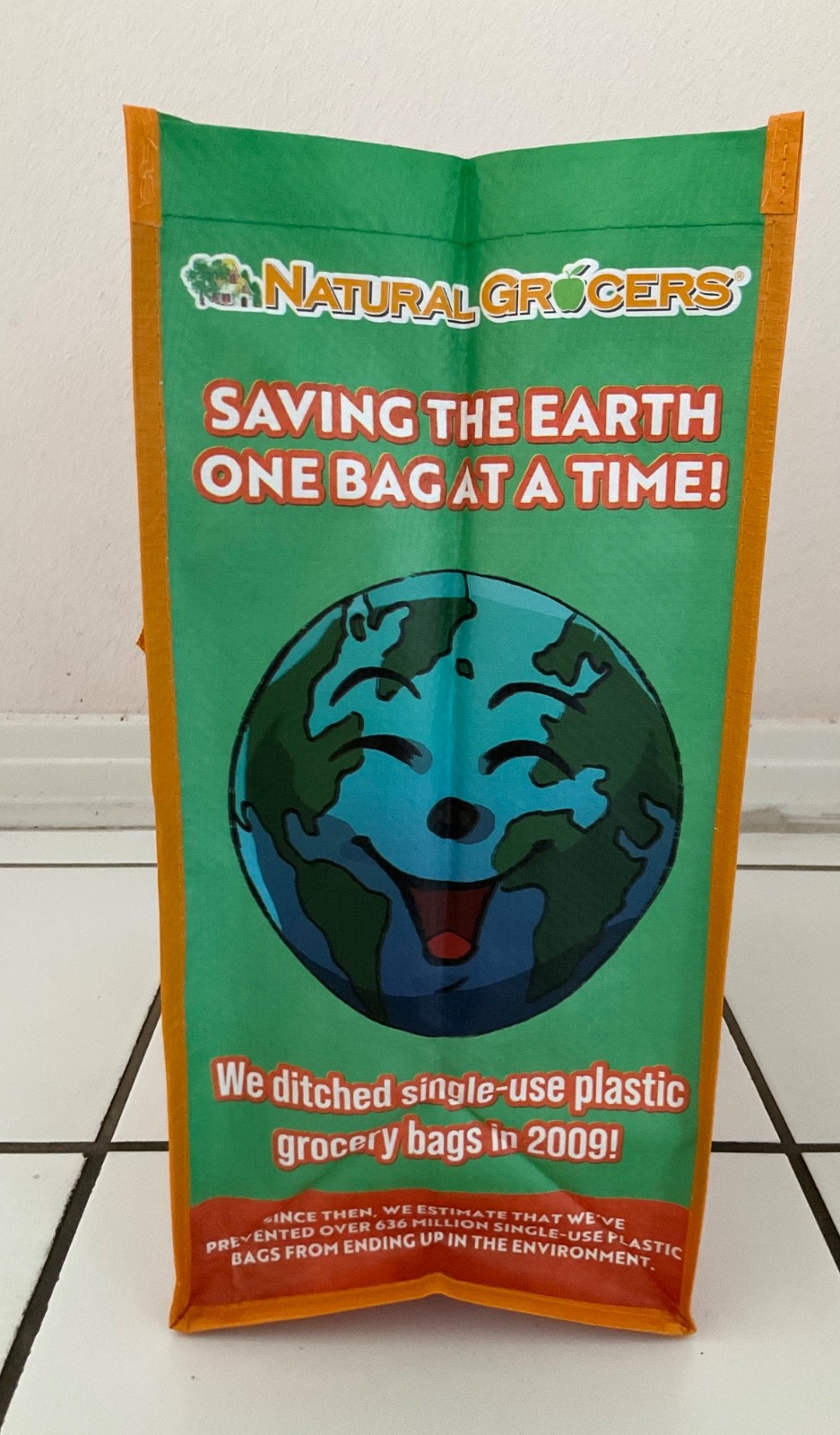 NWOT Natural Grocers Bag Reusable Shopping Tote Heavy Duty Holds 50lbs Earth Day