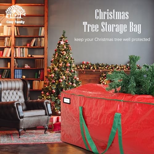 7.5 ft Christmas Tree Storage Bag – Durable Heavy Duty Extra 7.5 Foot Red