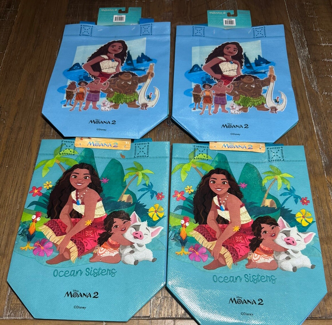Disney MOANA II 2 Pack Reusable Tote Treat Gift Goodie Bags 7″x8″x3” 4 Sets