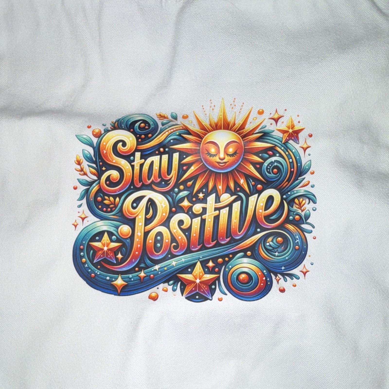 Lot of 3 White Tote Bags 12x12x8 Graphic Print Stay Positive Skull Bow
