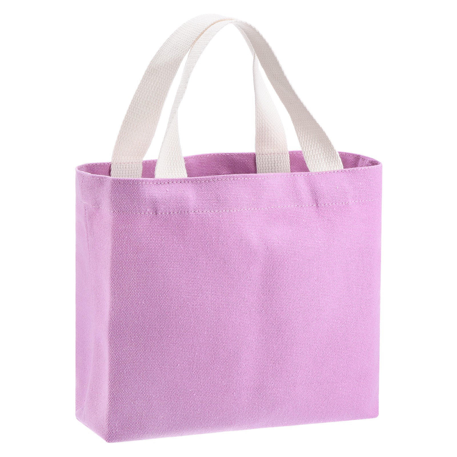 Small Canvas Tote Bag for Women, 11 x 2 x 7″ Canvas Bags, Light Purple