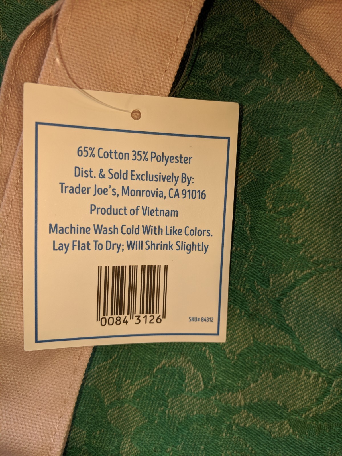 Trader Joe’s Mini Pastel Stripe Canvas Tote Bag Green