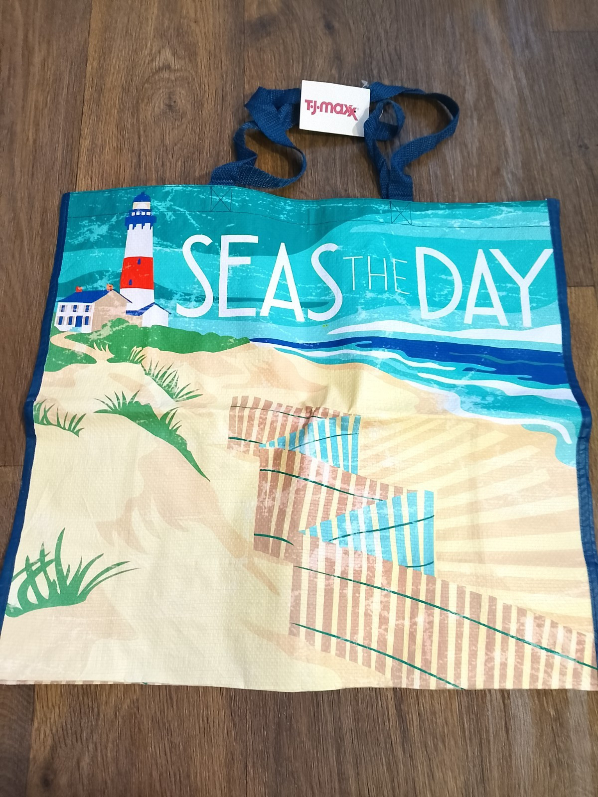 ]TJ Maxx “Seas the day” shopping bag 19.5×7.5×17.5 inches