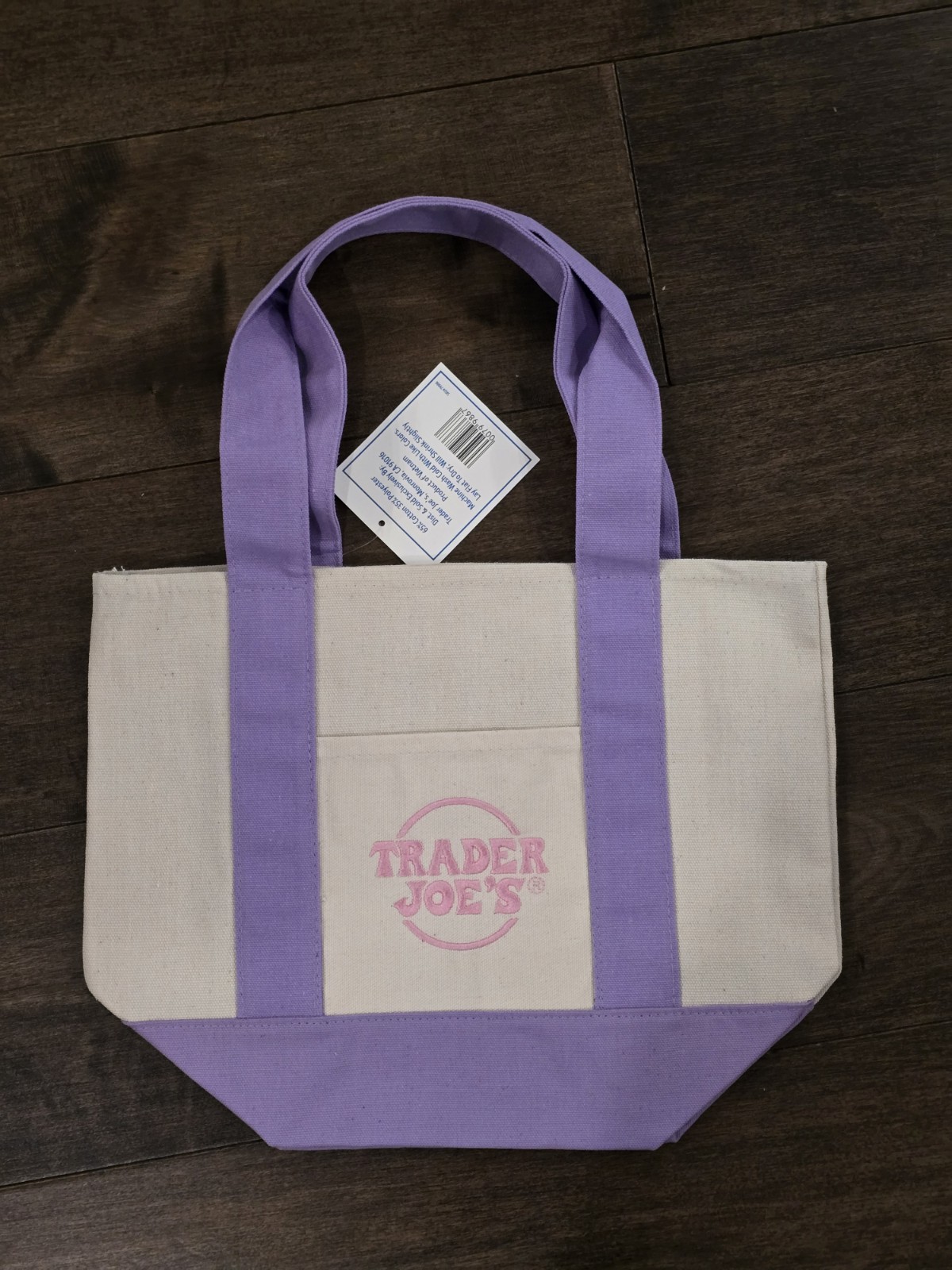 Trader Joe’s Mini Pastel Canvas Tote Bag Set Of 4 Pink Blue Green Purple NWT
