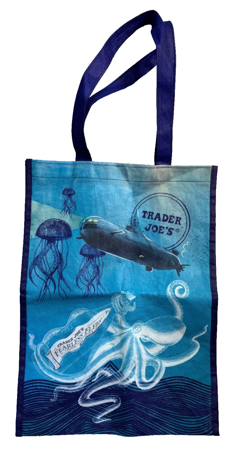 TRADER JOE’S ECO Reusable Shopping Grocery Bag – OCEAN/MARINE LIFE Themed