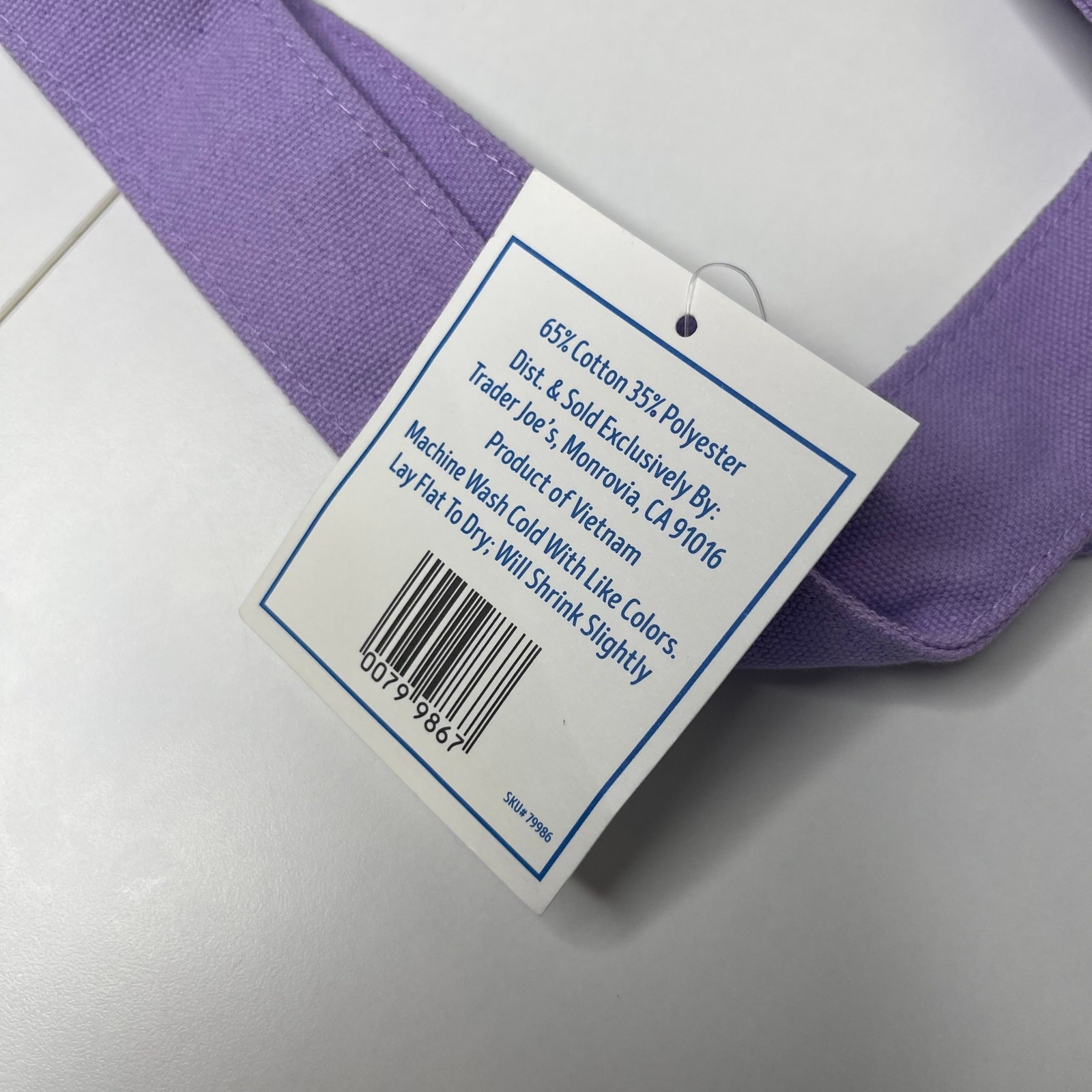 LOT Set of 4 — Trader Joe’s Canvas MINI Tote Bag — Pastel Purple Green Pink Blue