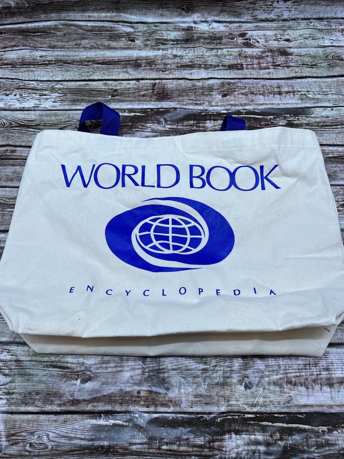 Four World Book Encyclopedia Branded Tote Bags / Large Branded Plastic Bag