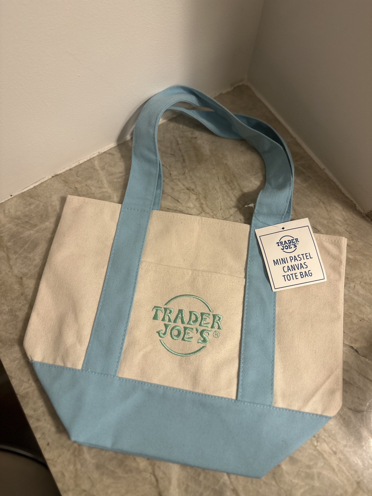 Trader Joe’s 2025 Mini Canvas Tote SKY BLUE 🔥Ready to ship🔥