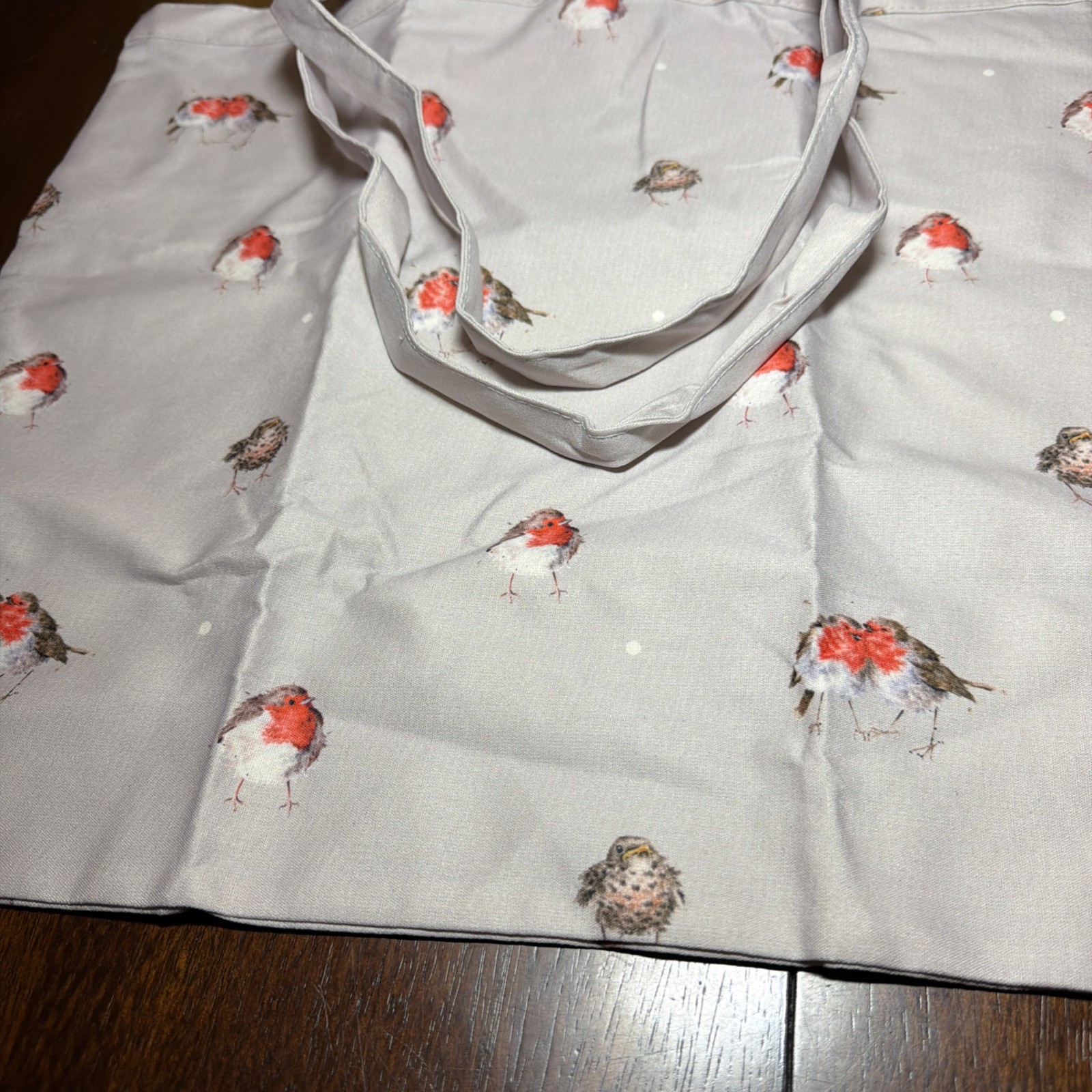 Wrendale Folding “The Jolly Robin” Cloth Shopping Bag Art By Hannah Dale (V)