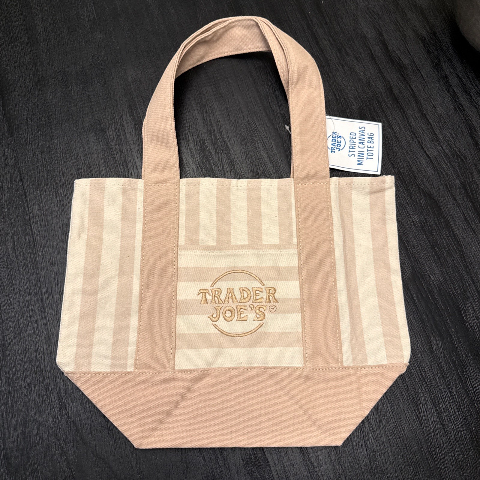 2026 Trader Joe’s Striped Pastel Mini Tote NWT. In hand. SHIPS FAST!!