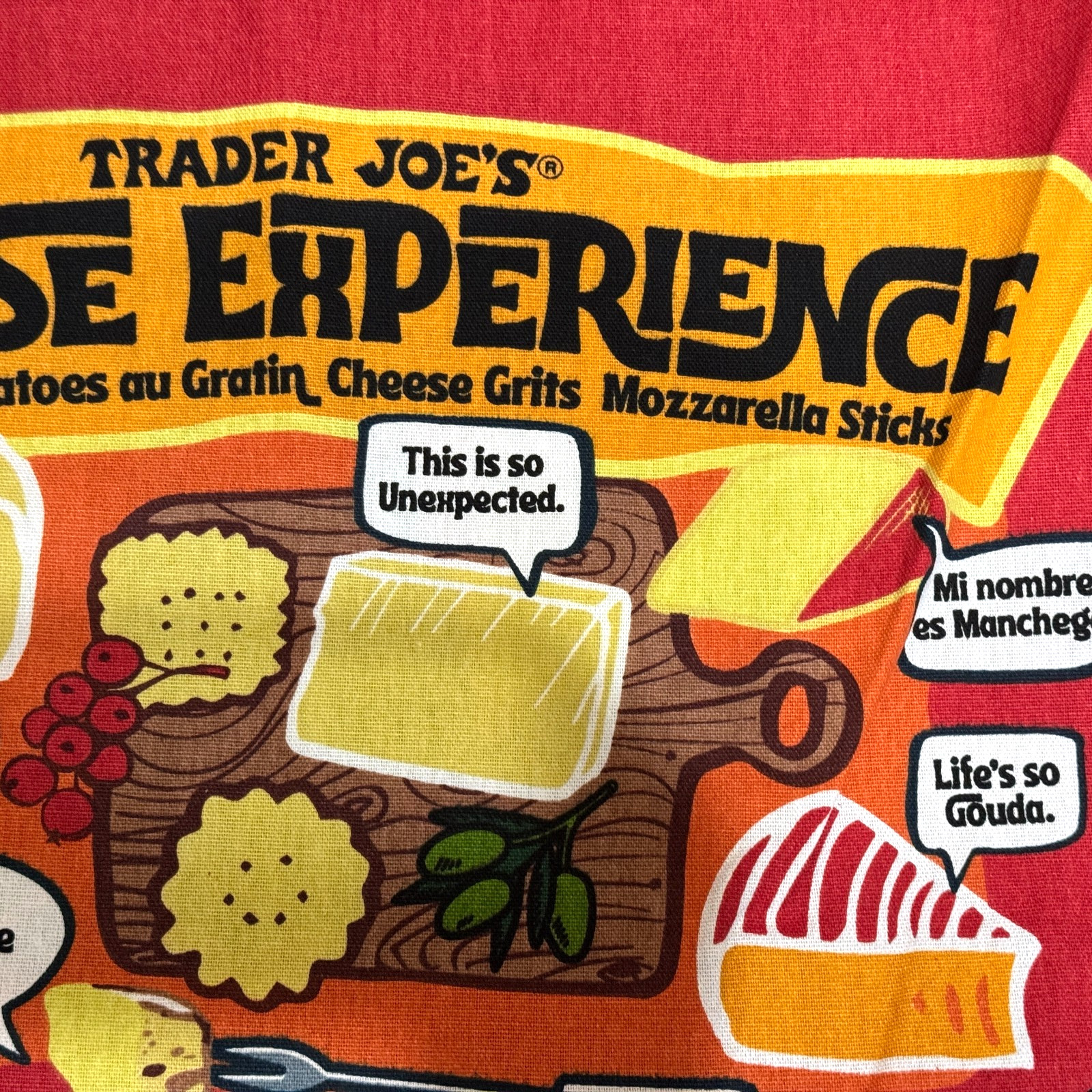 Trader Joe’s Reusable Cotton Shopper Tote Turophile Cheese Bag, Multi-Color