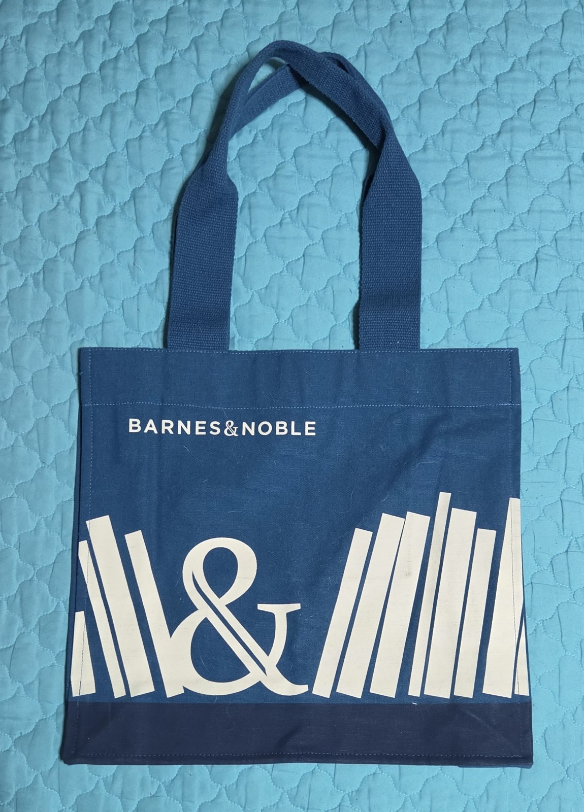 Barnes & Noble Reusable Tote Bag Organic Cotton Blue “A Bag of Books”