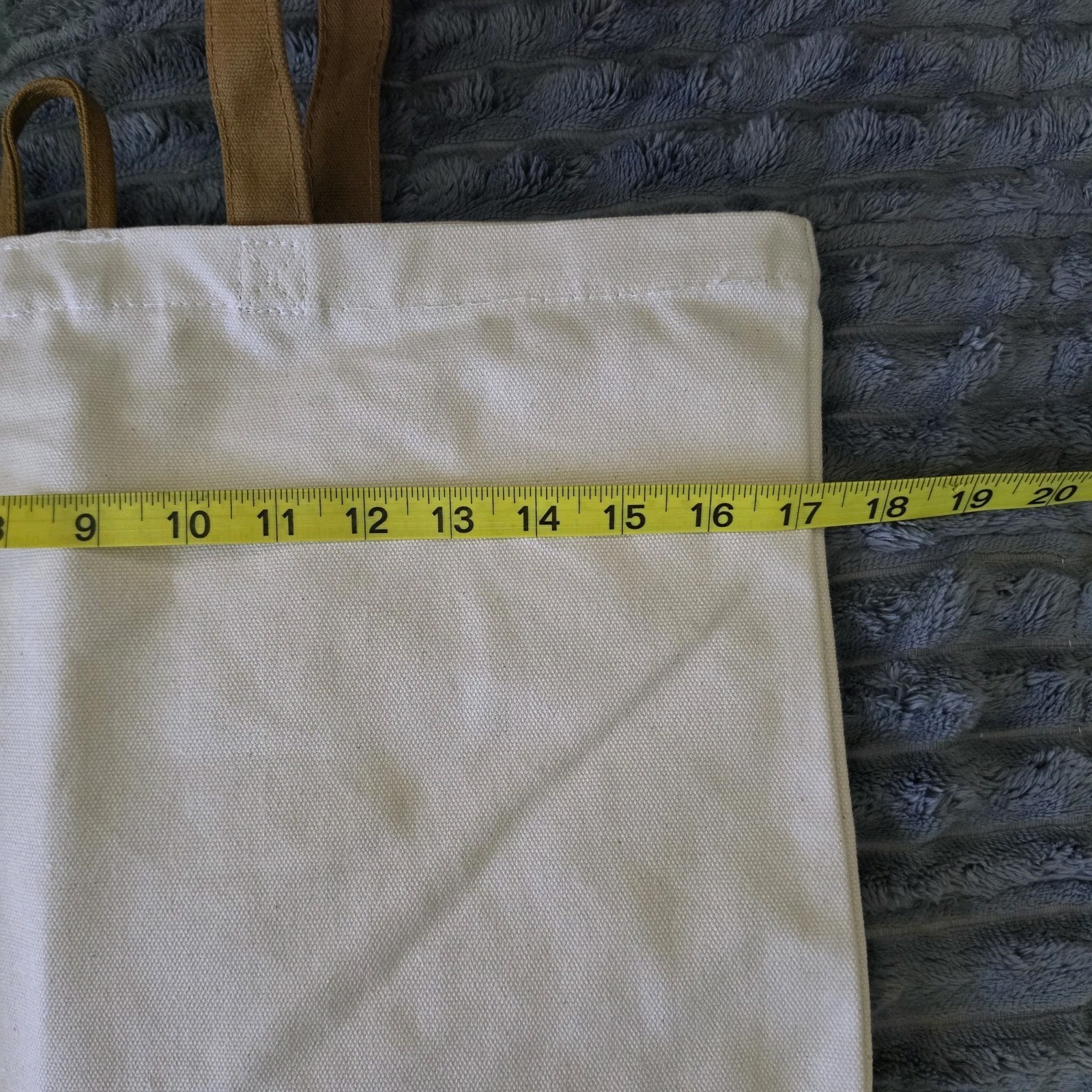 Mariano’s Beige Mini Canvas Tote Bag – Tan Brown Handle 15 X 17 X 5 NWT