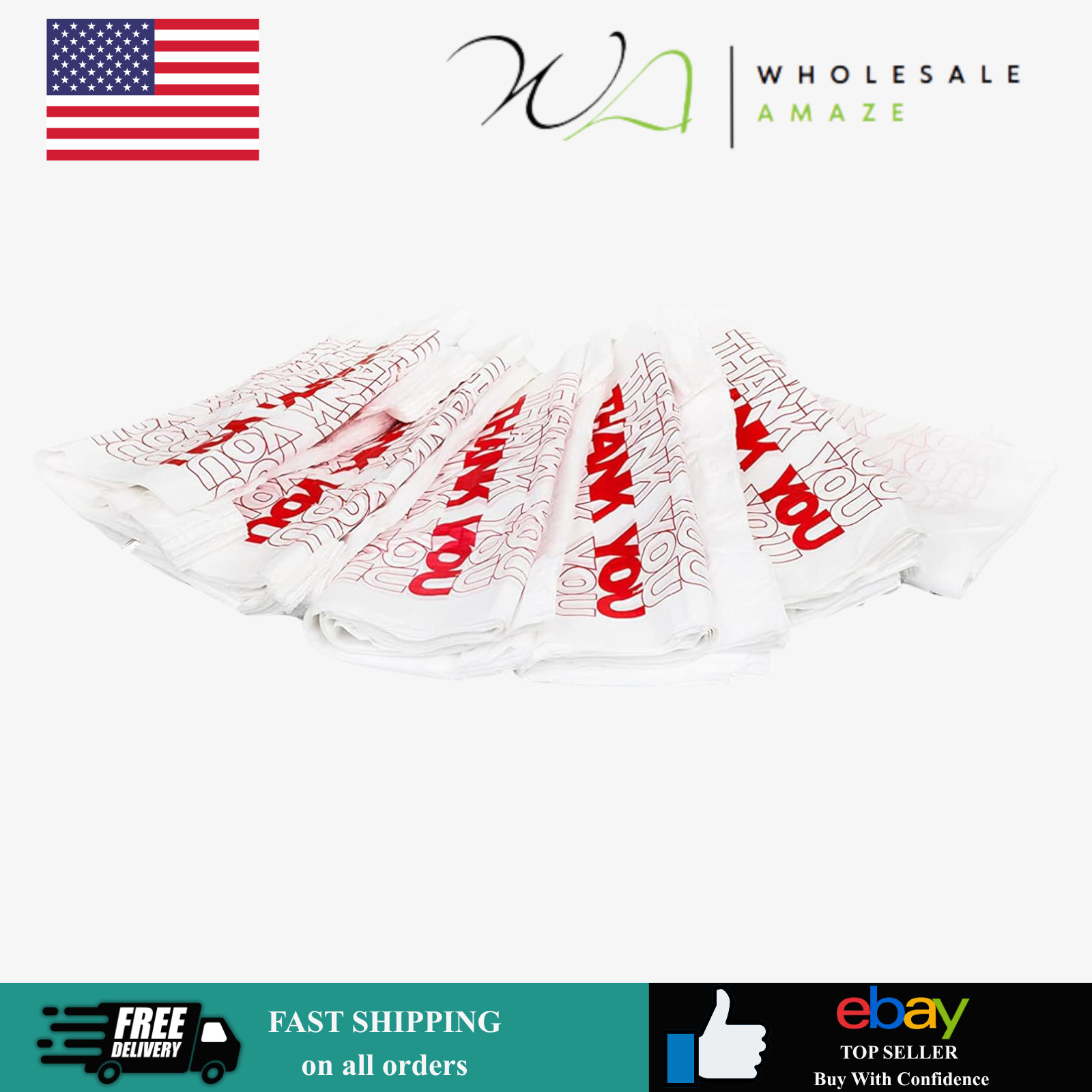 TashiBox Shopping Bags/Thank You Bags/Reusable and Disposable Grocery Bag