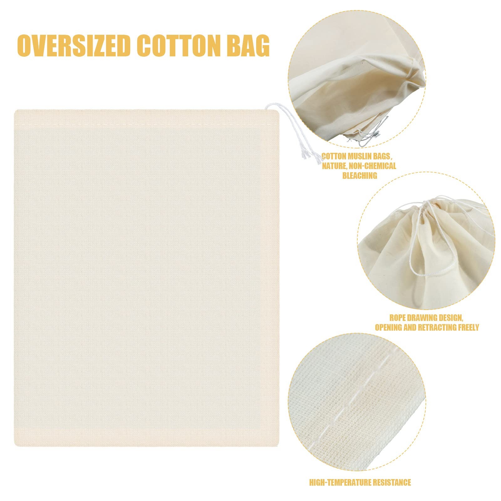 Pangda 15 Pcs Muslin Bags 8×10 Inches, Inch (Pack of 15), natural color