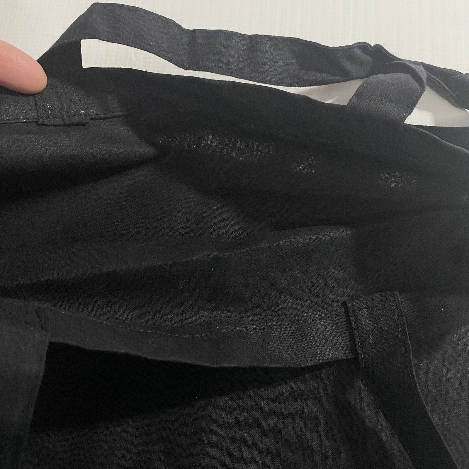 Tote Bag Reusable Shopping 6 Pk Fabric Black Plain 15×14 Craft Lightweight