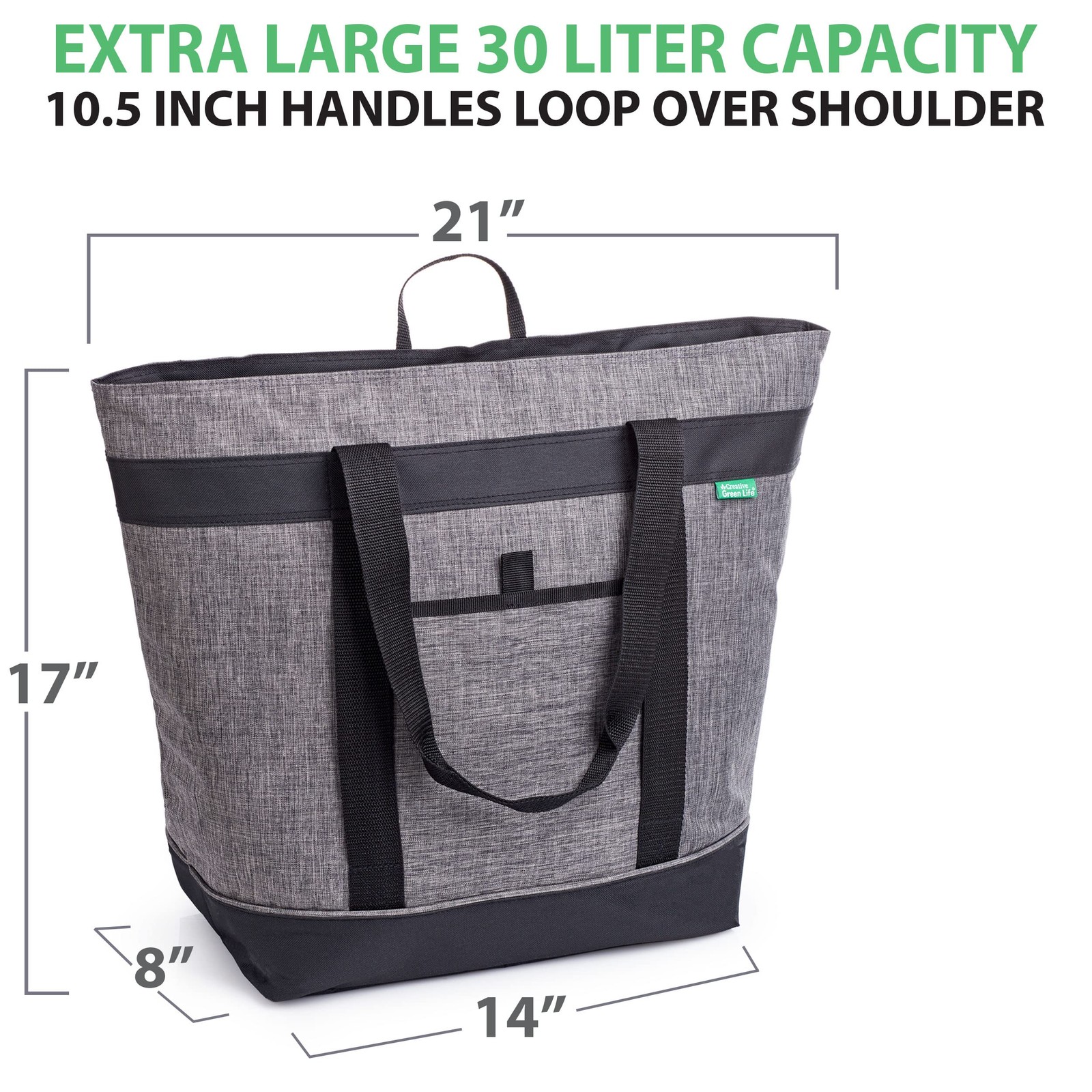 Jumbo Insulated Cooler Bag Charcoal with HD Thermal Insulation Premium, Coll…