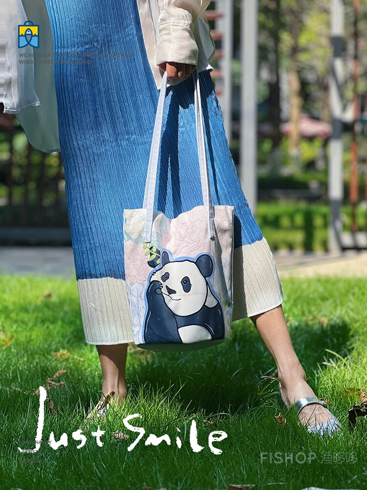 Cute Casual Panda Artistic Tote Bag For girls Woman Gift bucket Satchel Bag