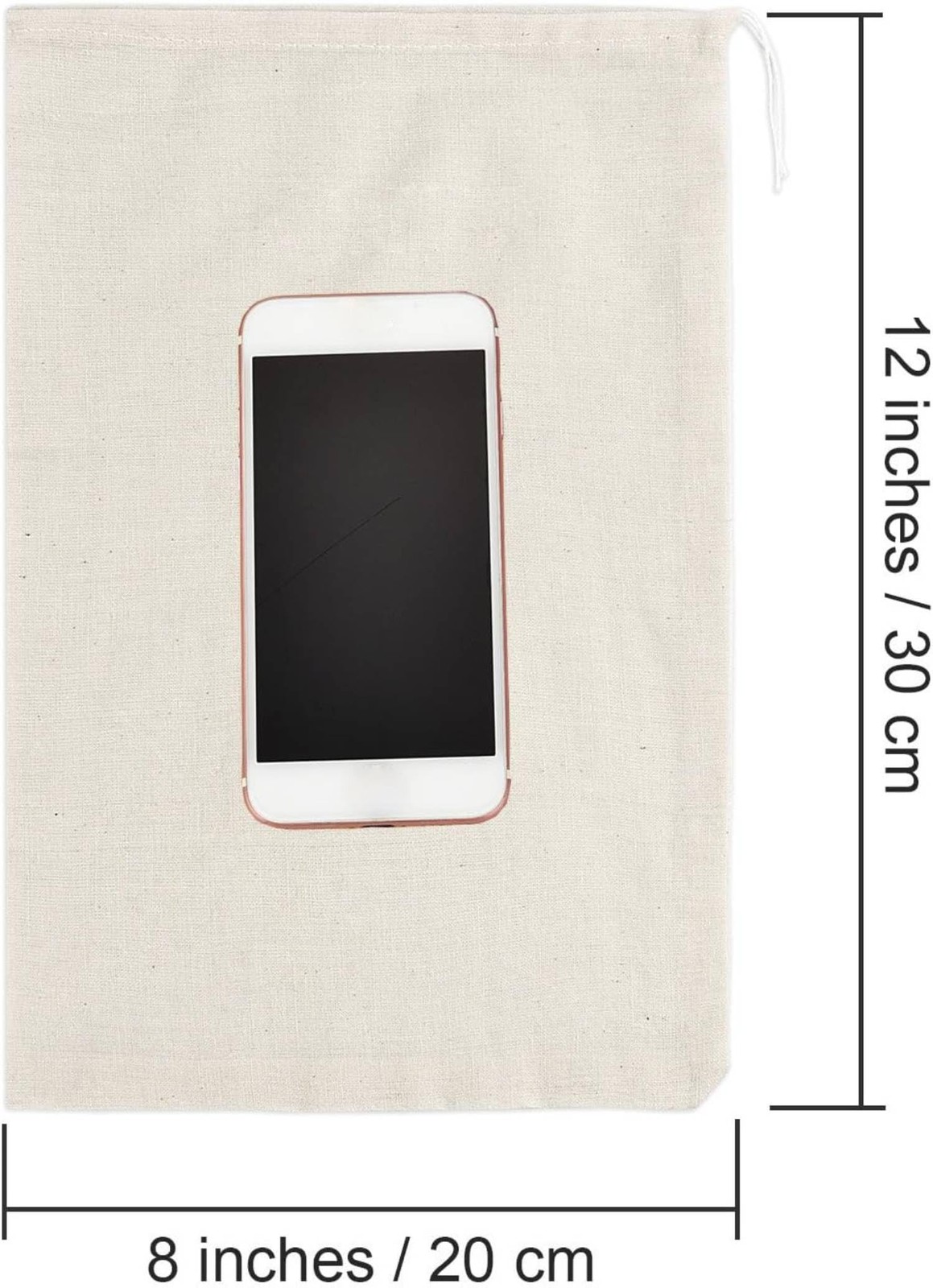 Pangda 20 Pcs Muslin Bags 8×10 Inches, Cloth Bags with Cotton Drawstring Fabr…