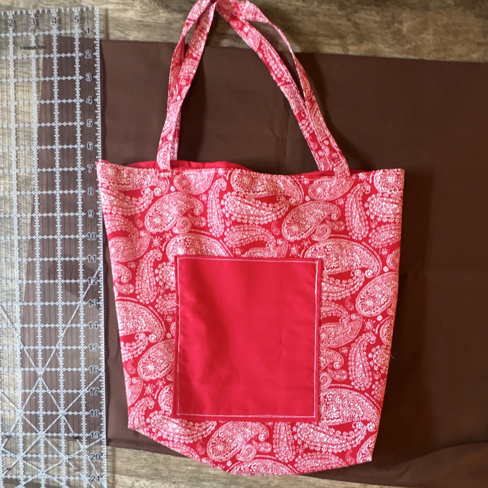 large reusable rose pattern shopping tote bag Handmade/unlined