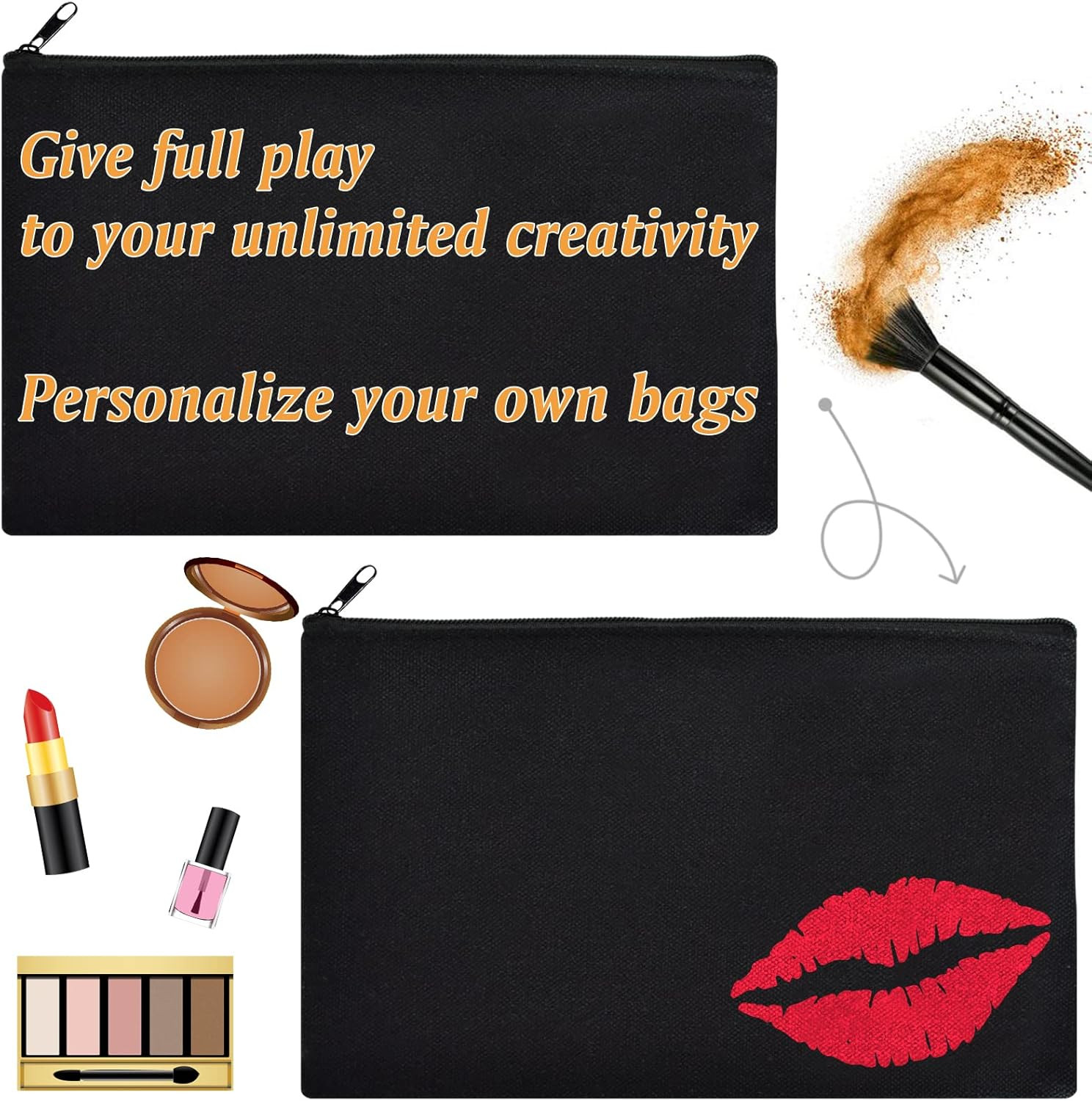 Canvas Zipper Pouch Bulk – 8.3 X 5 Inches Cotton Canvas Pouches with Zipper, Can