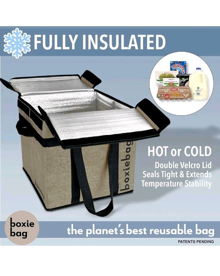Reusable Grocery Bag (Lot Of 3) – Durable Reusable Shopping Bag Box. Insulate, S