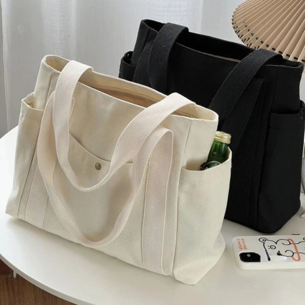 NEW Large Capacity Canvas Tote Bag Shoulder Shopping Book Bag Fast Shipping