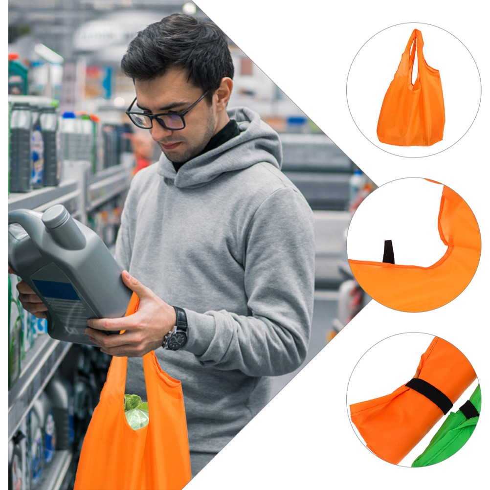 1Set Assorted Color Foldable Oxford Cloth Shopping Bag Machine Washable Tote
