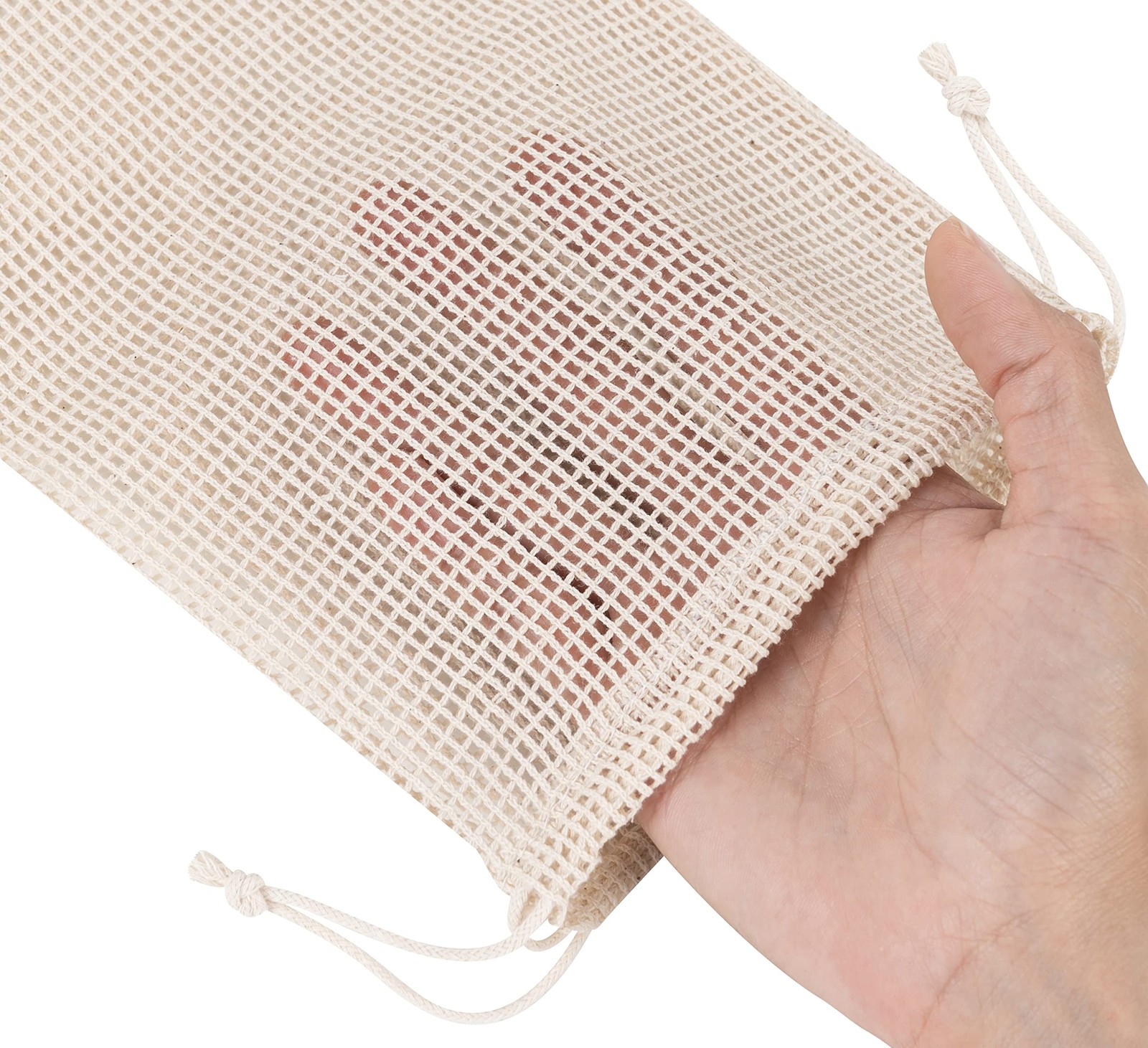 100 Percent Cotton Double Drawstring Mesh Bag Herb Nut Spice 6×8 Inch 5 PCS