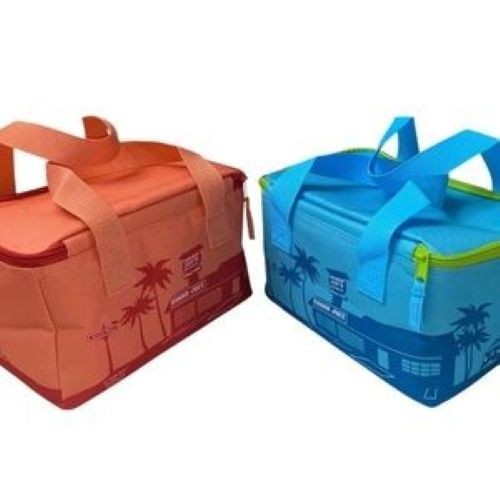 NWT TRADER JOES Mini Insulated 1.5G Bag Set of 2 (Peach & Blue)