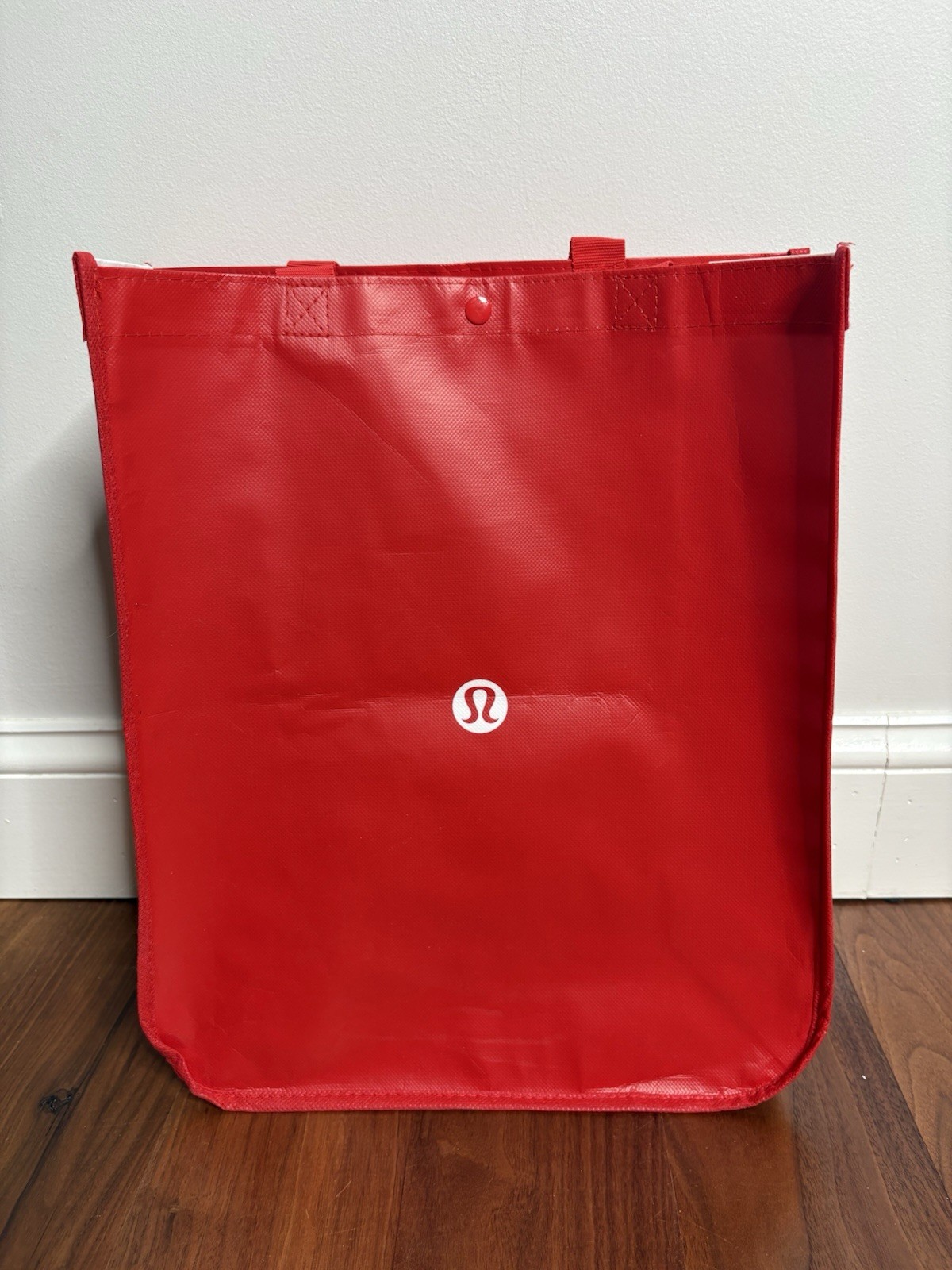 Lululemon Reusable Shopping Bag Large Red And White Logo