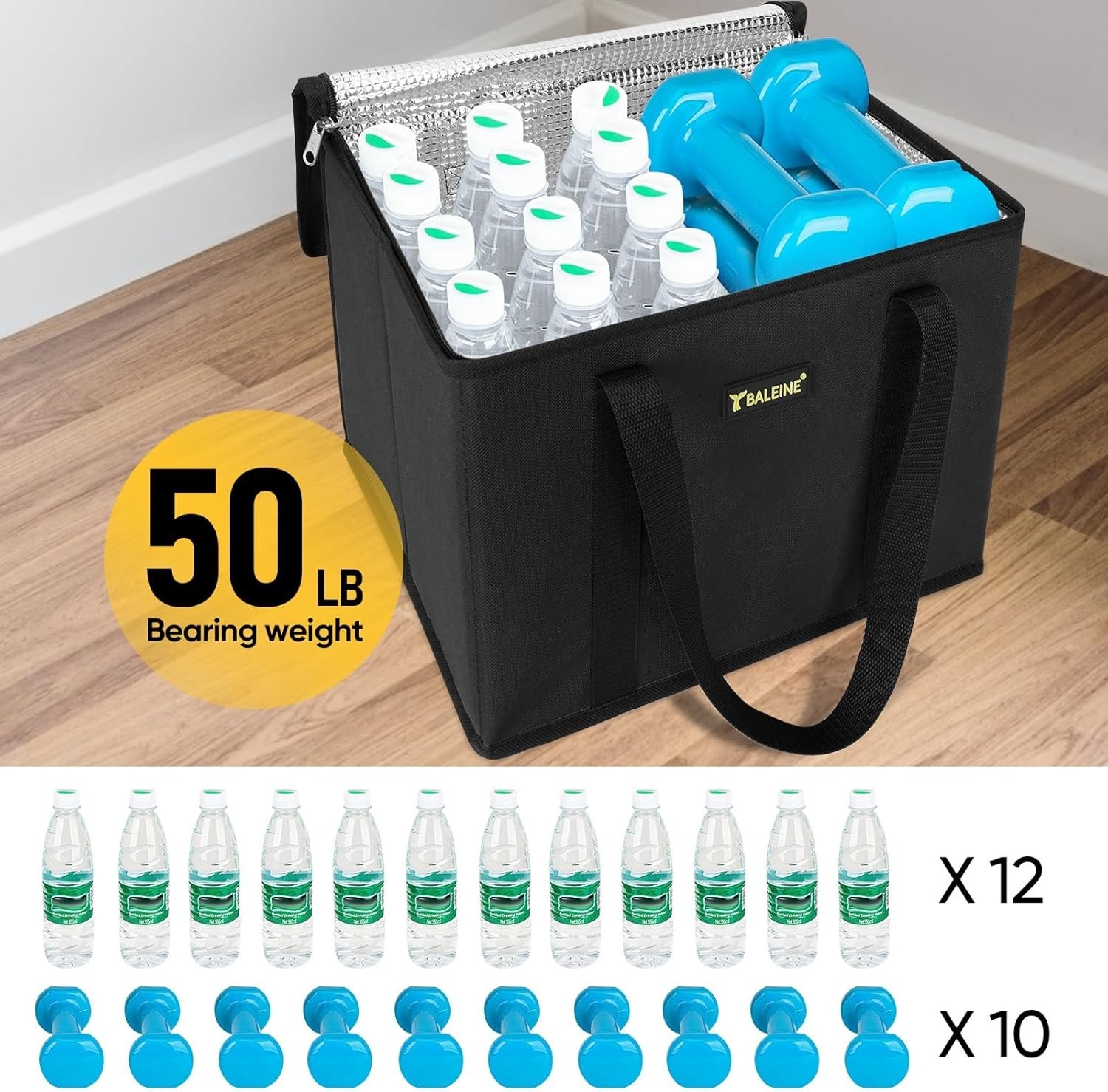 Foldable Insulated Grocery Bags with Reinforced Bottom – Eco-Friendly Style!