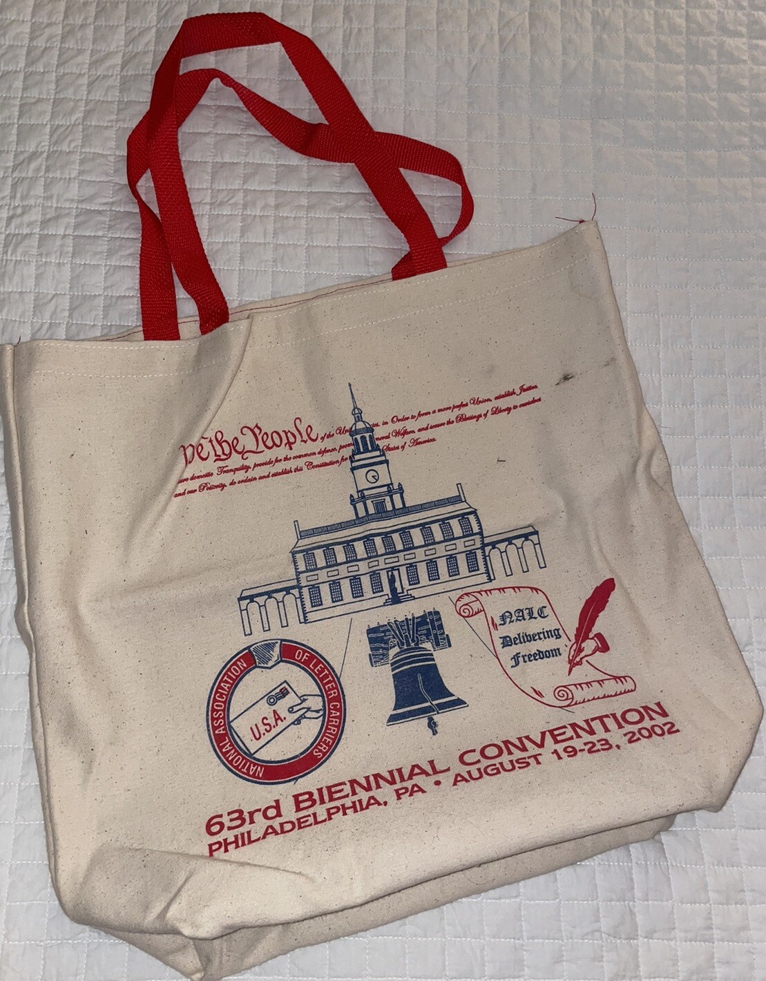 National Association of Letter Carriers Convention Tote Bag, 2002, Philadelphia