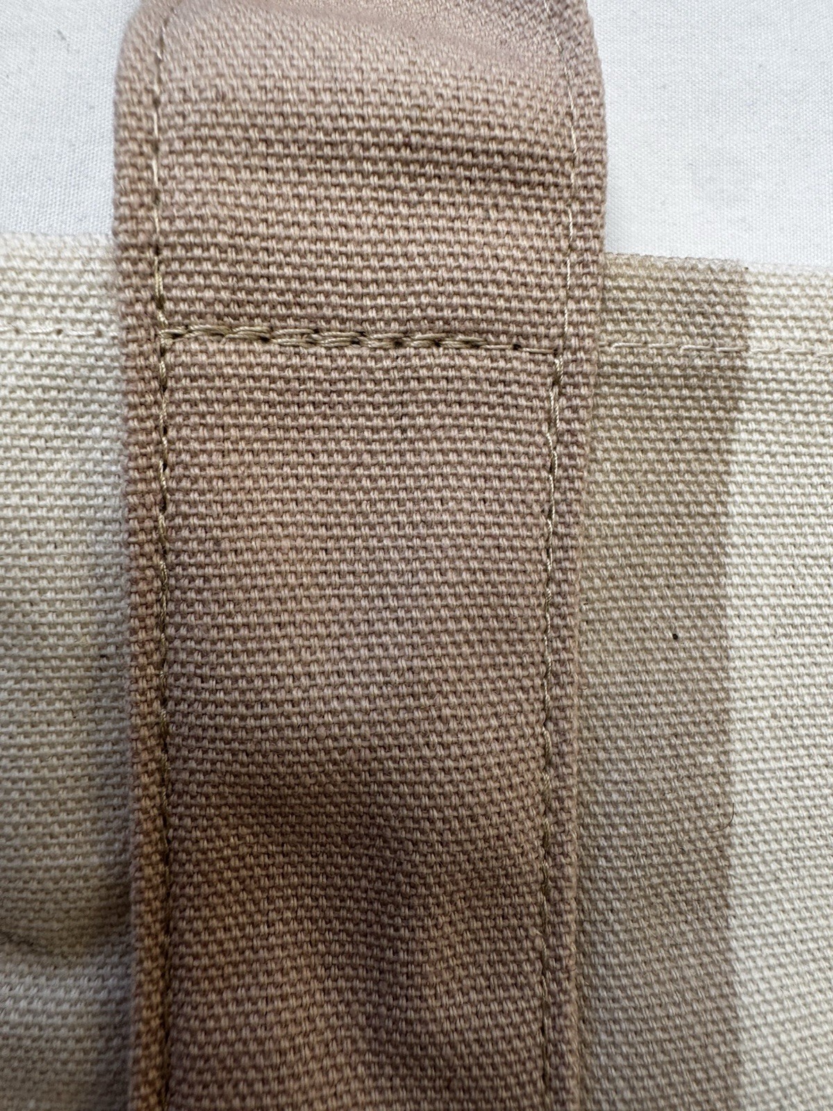 Trader Joe’s Striped Mini Canvas Tote Bag Beige/Tan Cotton Blend