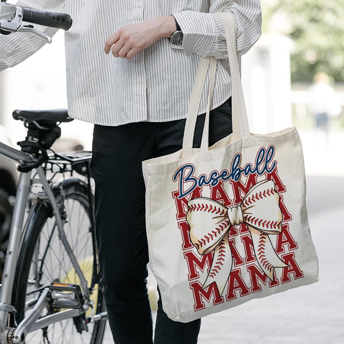 Baseball Mom Mama Bow Tote Bag Mothers Day Christmas Gifts from Daughter Son …