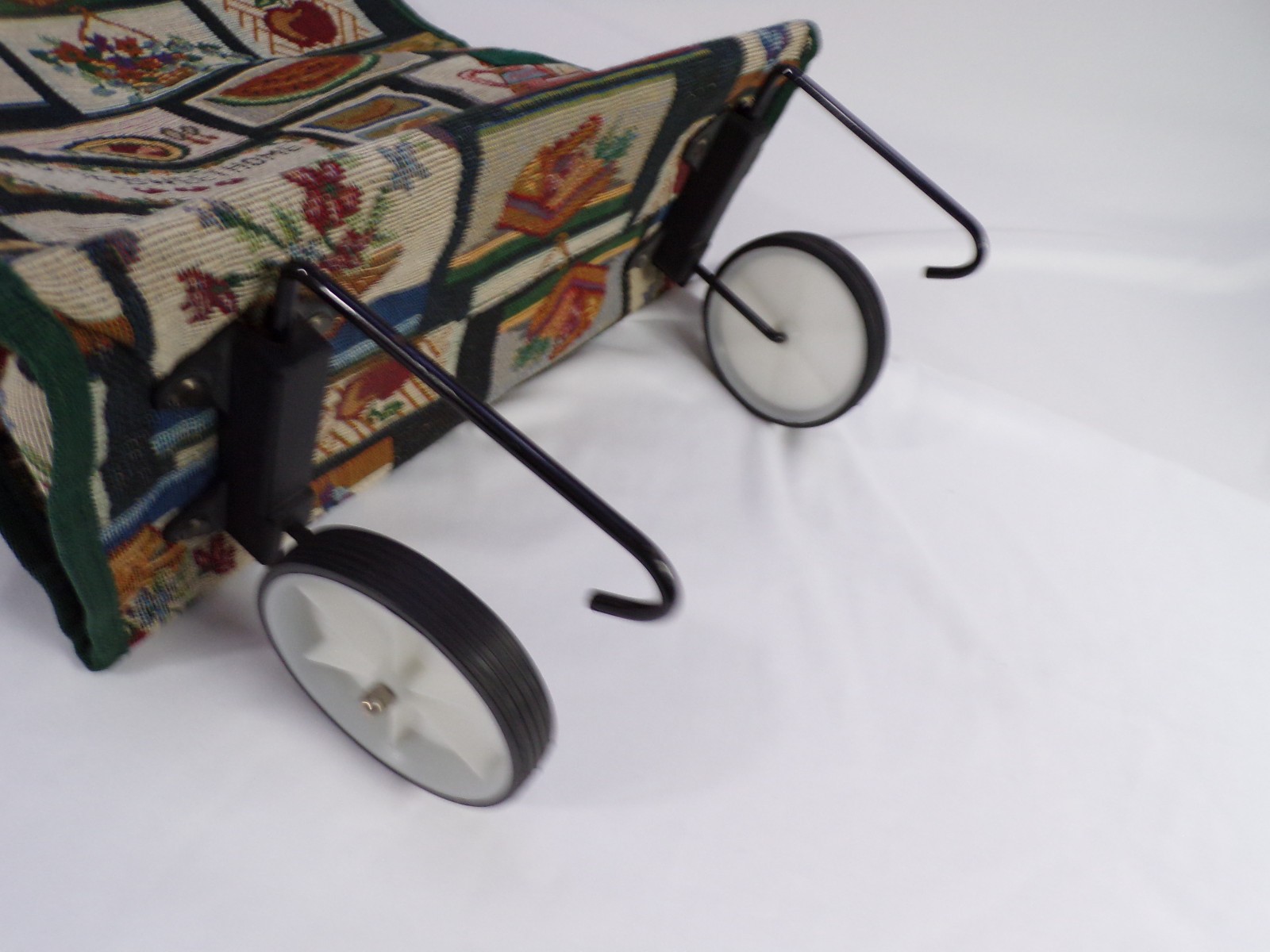 Vintage Pioneer Express Tapestry Rolling Shopping Cart Foldable Wheels H26