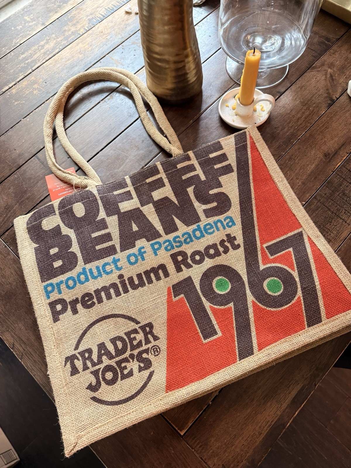 *Adorable* Roomy Trader Joe’s Vintage Vibe Coffee Reusable Tote Bag — NWT