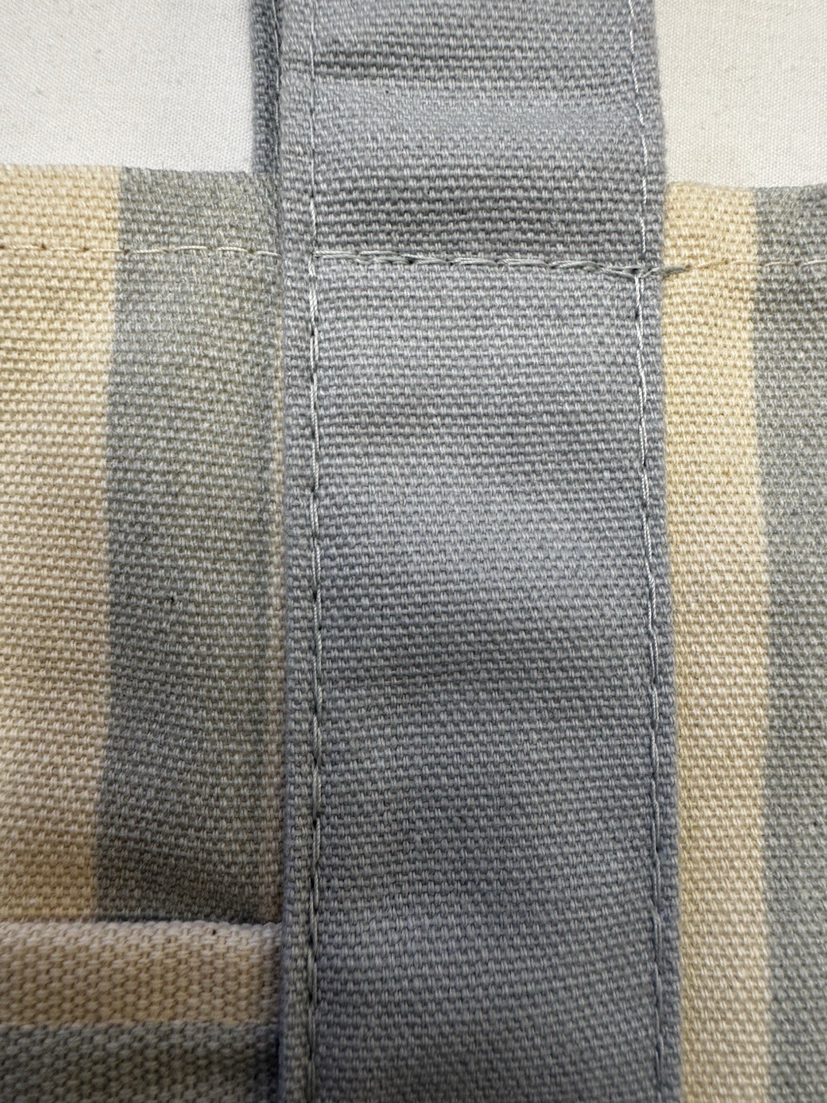 Trader Joe’s Striped Mini Canvas Tote Bag Blue/Beige Cotton Blend