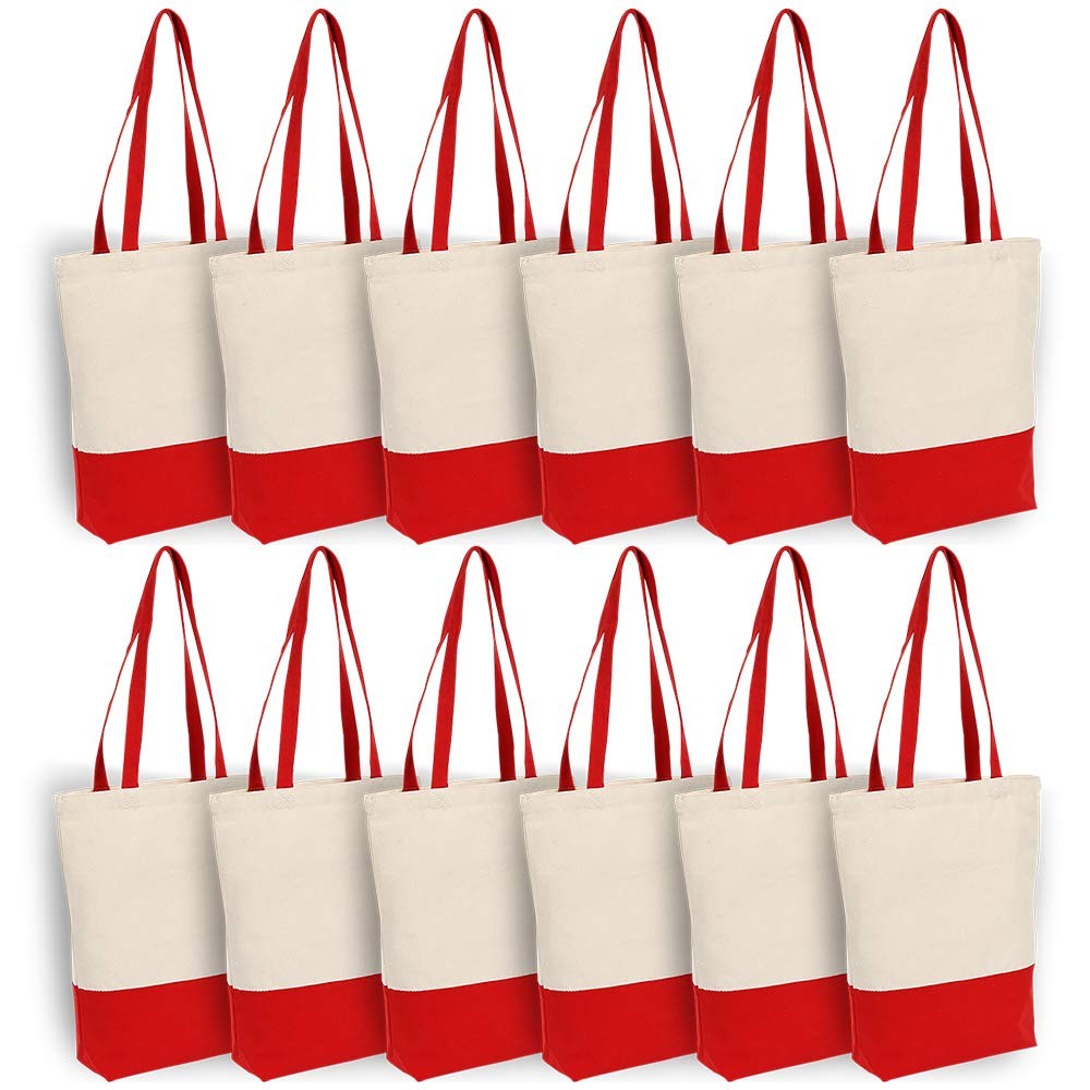 Heavy Duty 12 oz Cotton Canvas Bag with Bottom Gusset Grocery Beach Shopping …
