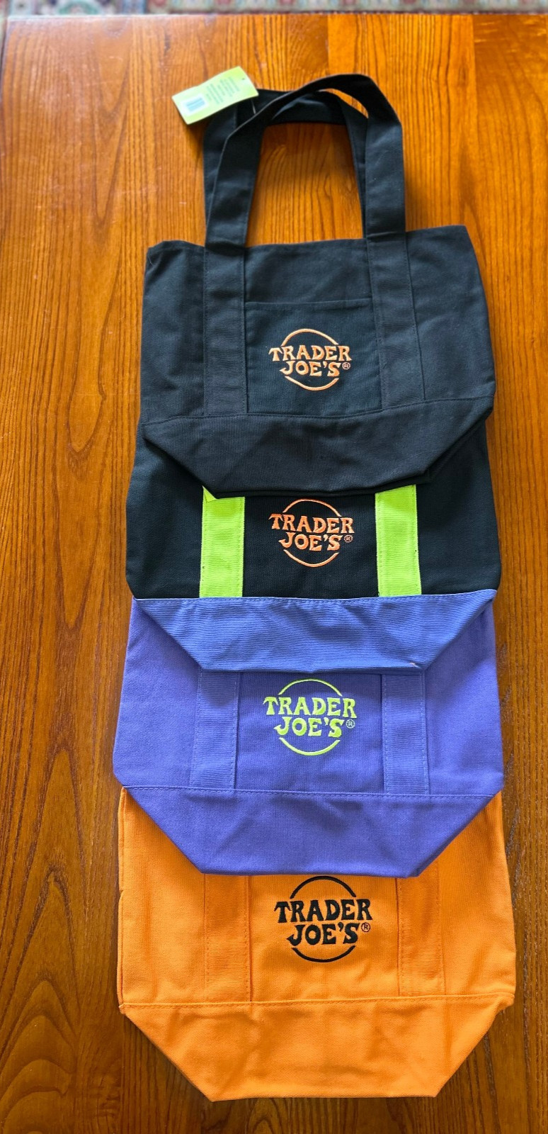 NEW TRADER JOE’S HALLOWEEN MINI CANVAS TOTE BAG – SET Of 4