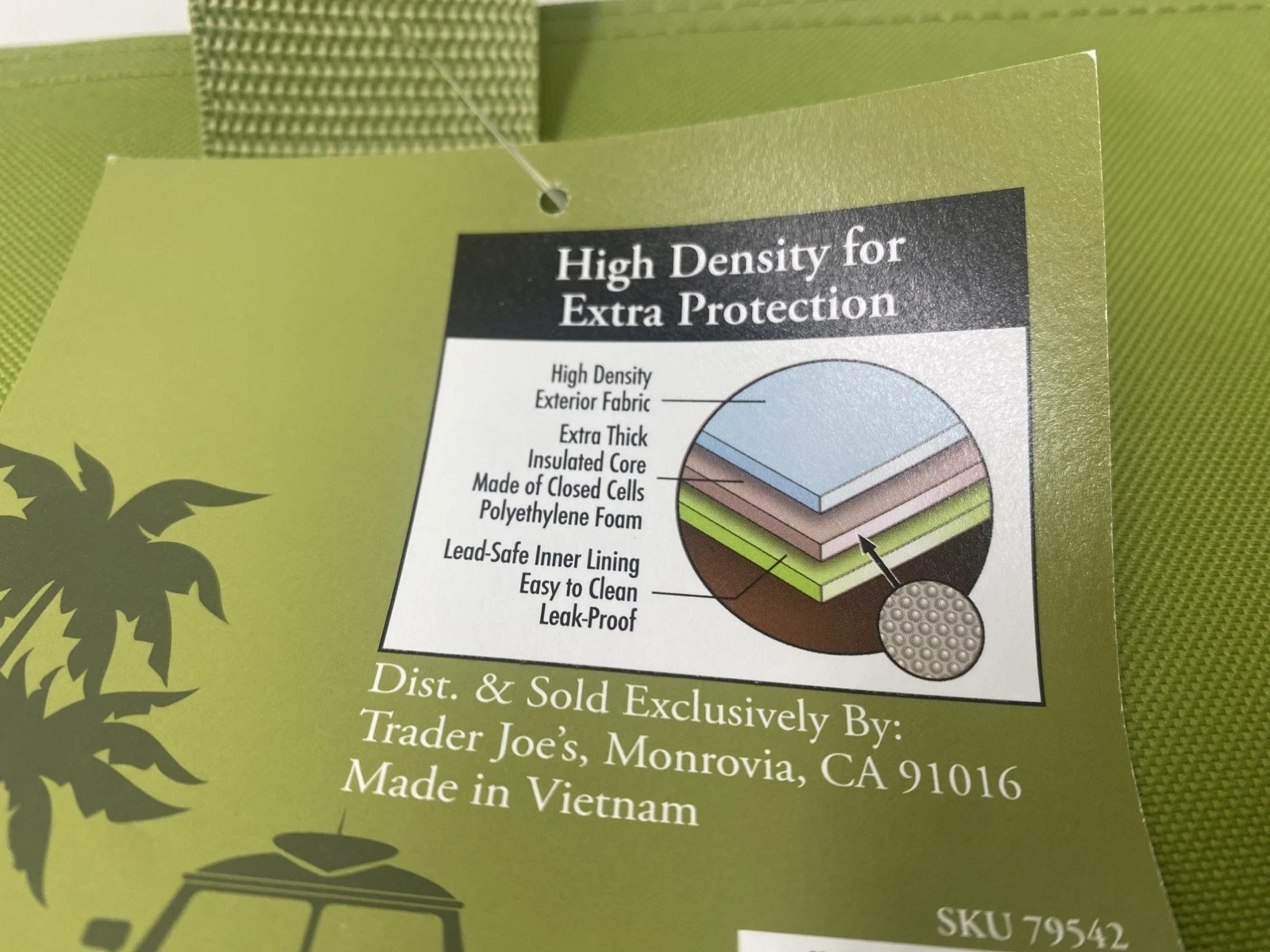 Trader Joe’s Large Insulated Reusable Tote Shopping Bag Olive Green