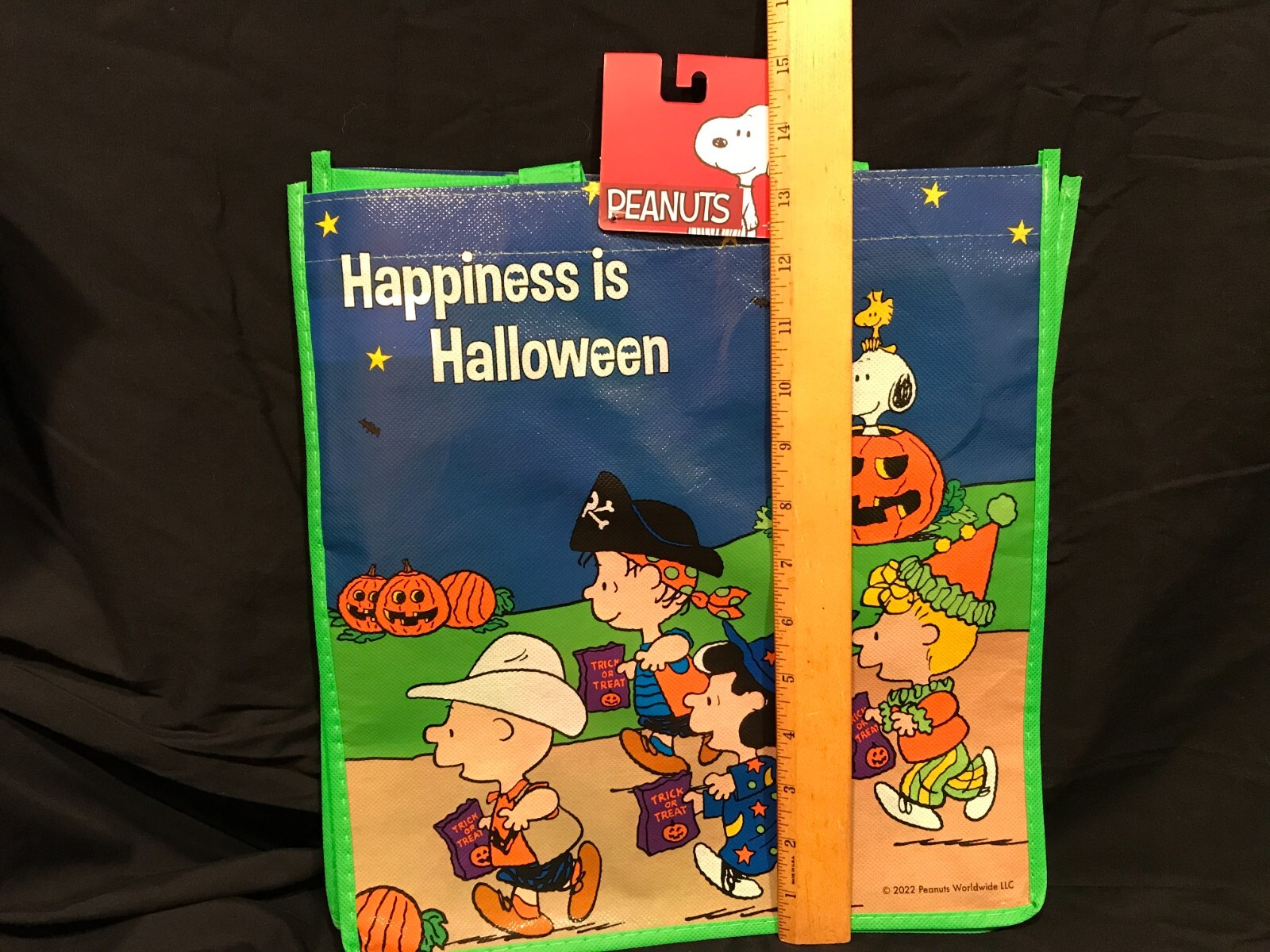 PEANUTS Reusable Grocery Shopping Gift Bag 6x12x13 HAPPINESS IS HALLOWEEN Snoopy
