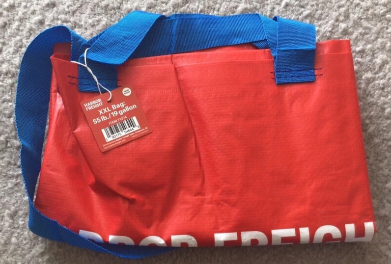 new Harbor Freight Bag LARGE, Red 21 ¾x14 ½x13 ¾ “/19 gallon, 55 lb