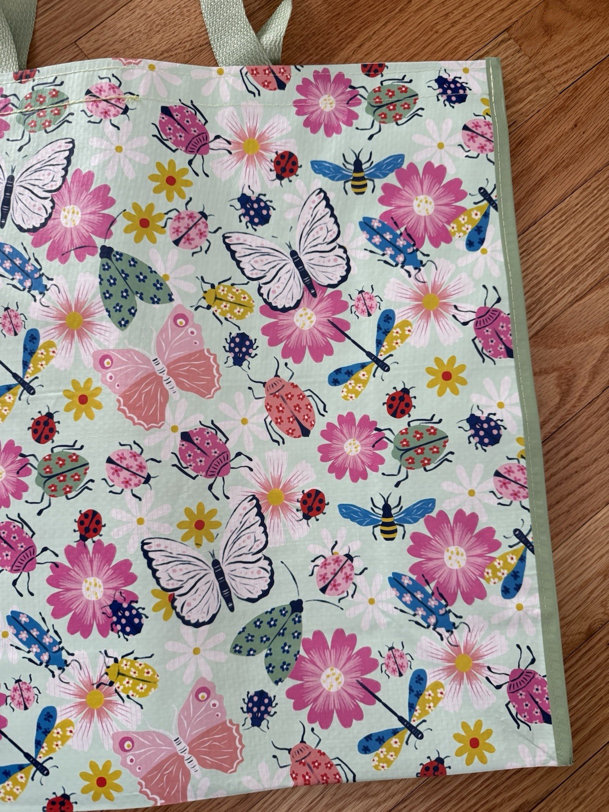 Reusable Home Goods Nwt Eco Friendly XL Ladybugs Butterflies Shopping Tote Bag
