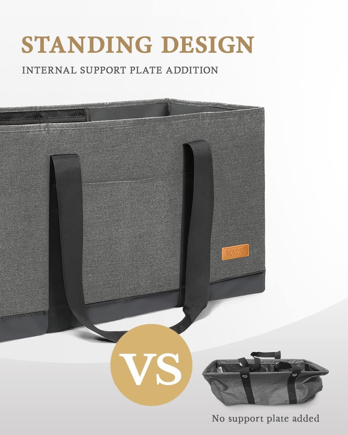 Extra Large Utility Tote Bag – Standing Reusable Grocery Bag with Handle