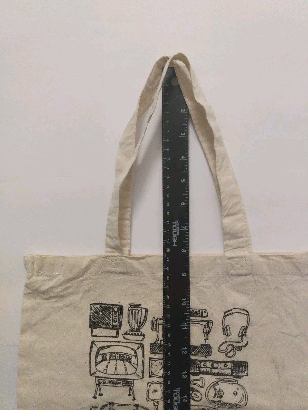 Q-Tees The Backroom Rumors Cotton Cream Doodle Cotton Tote Bag 14″ x 14″