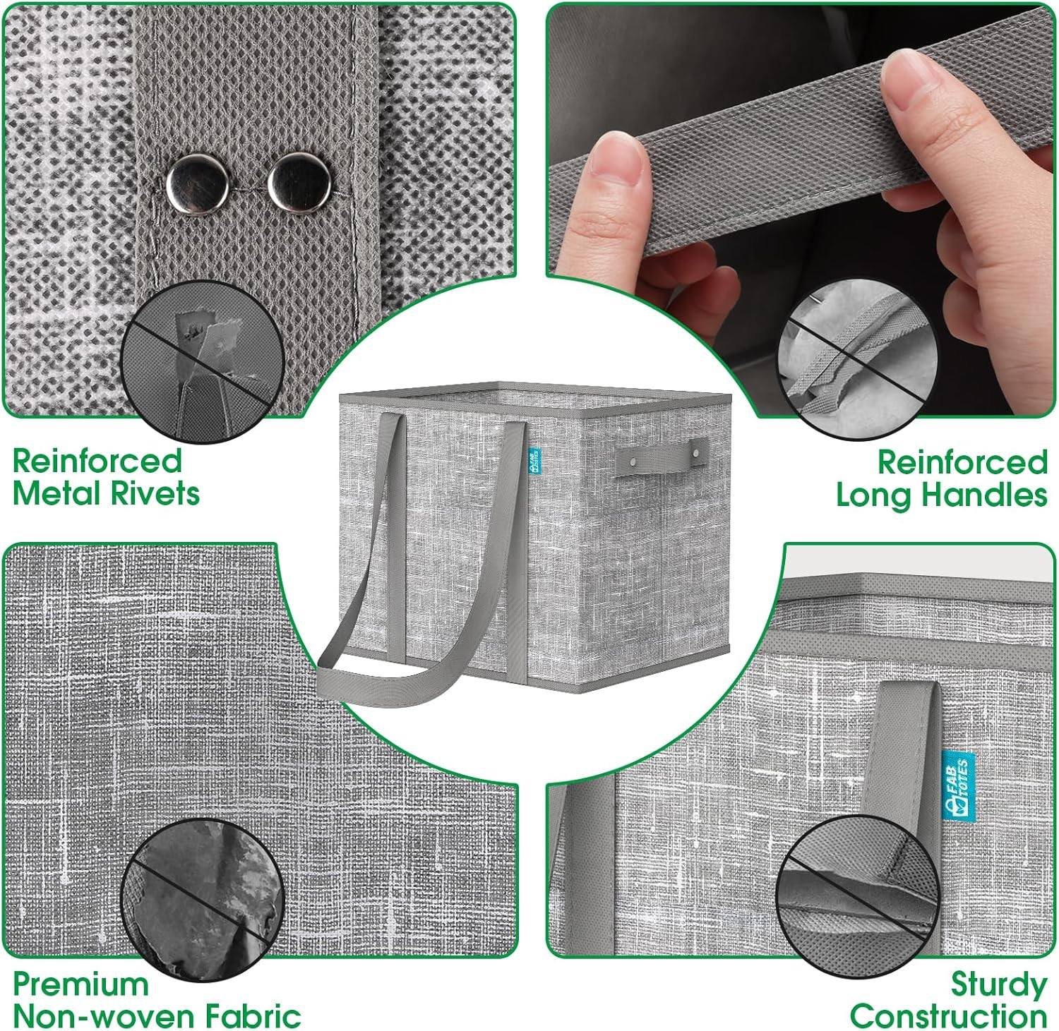 Reusable Grocery Bags, Large Foldable Shopping Tote Bags with Reinforced Handles