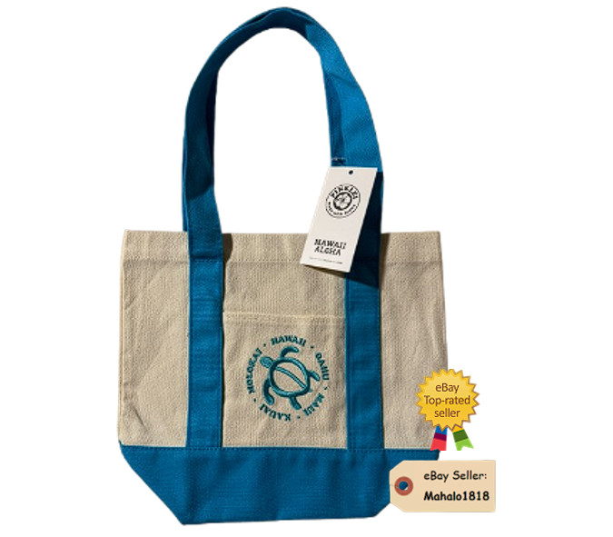 Hawaii Exclusive Canvas Mini Tote Bag Honu & Hibiscus Limited Edition 2026