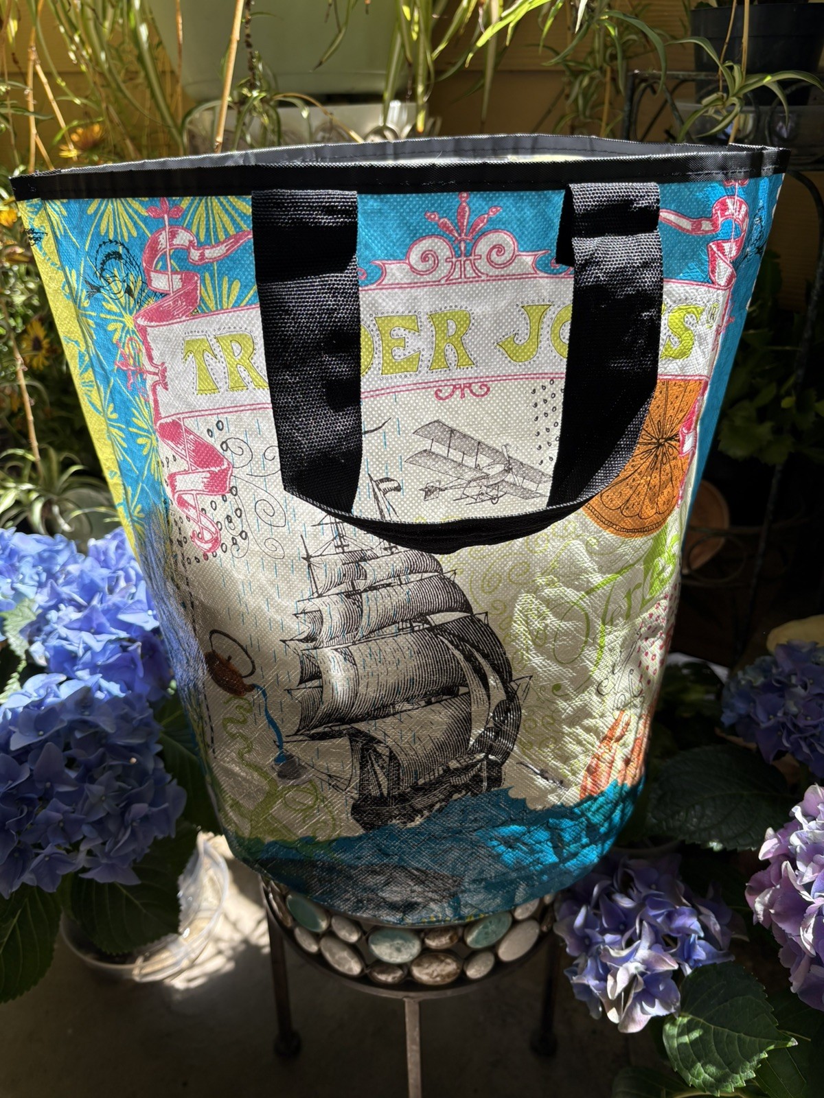 Vintage Trader Joe’s Reusable Shopping Bag “Sailing Ship Ocean” Extremely Rare